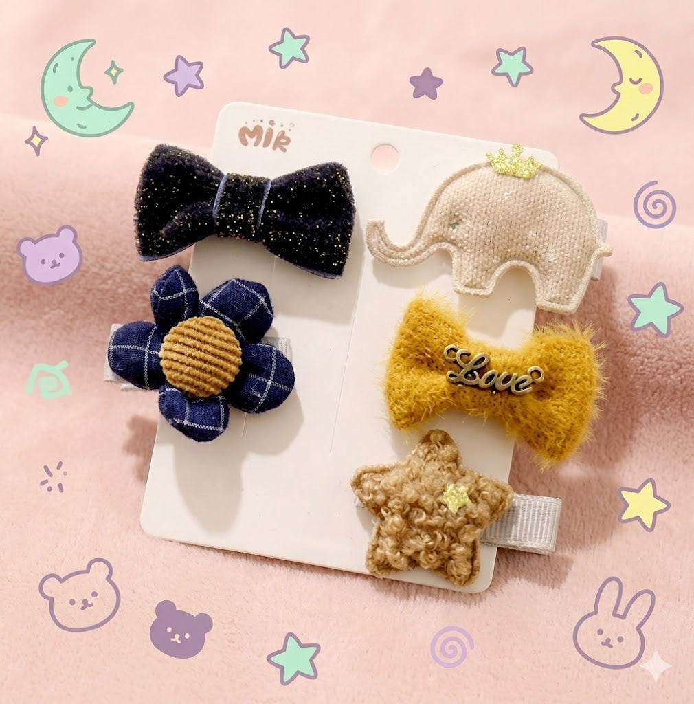 Set of decorative hair clips