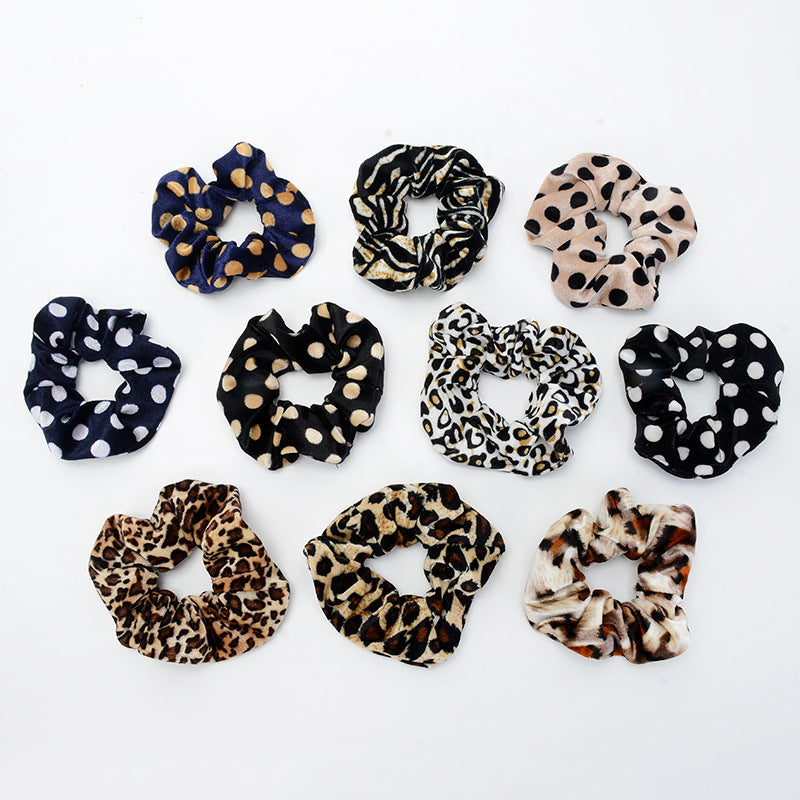 Vintage leopard spotted hair scrunchie