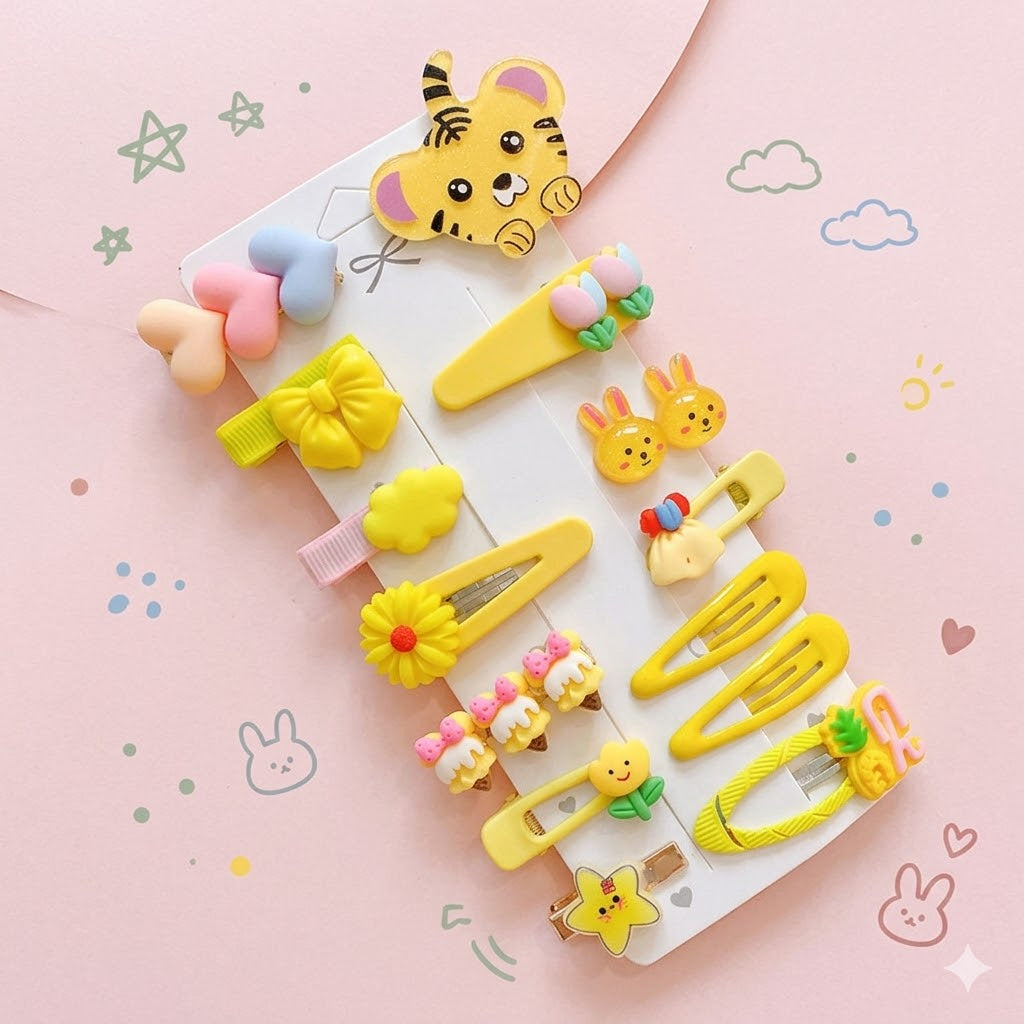 Colorful children's hair clips 
