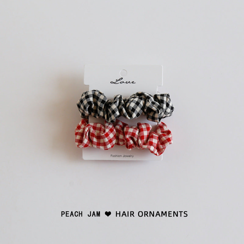 Plaid hair tie duo
