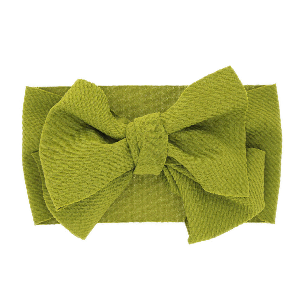 Newborn baby's solid-coloured bow headband
