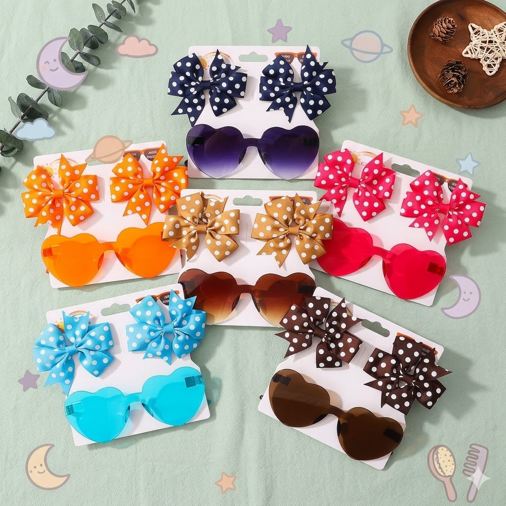 Colorful sunglasses with polka dot bows