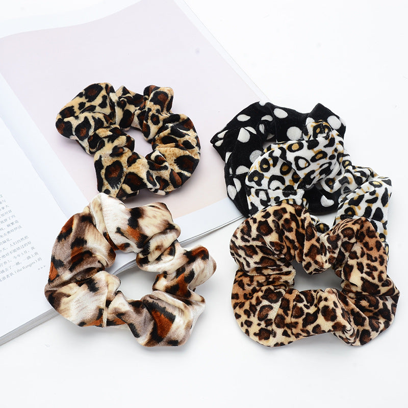 Vintage leopard spotted hair scrunchie