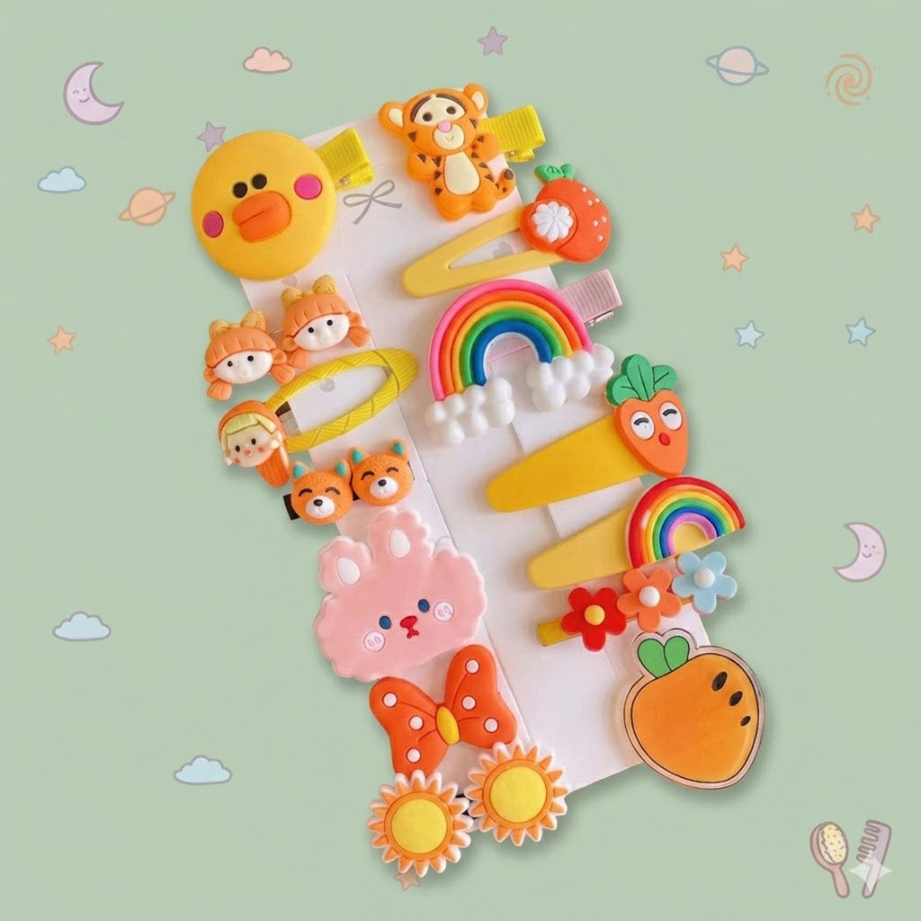 Colorful hair accessories on a card