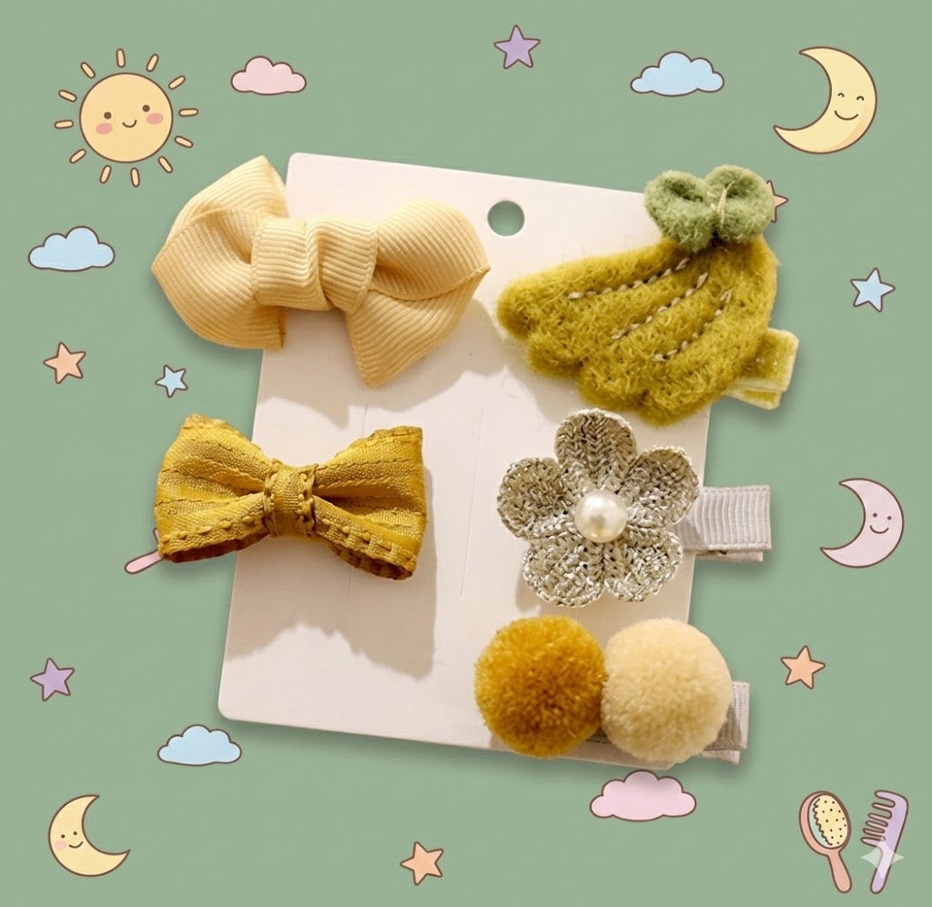 Set of colorful hair accessories