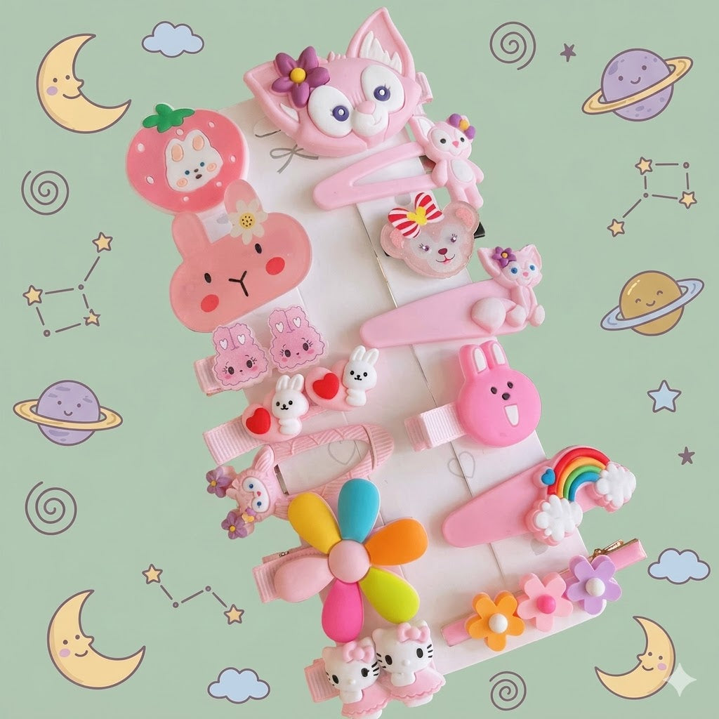 Set of colorful children's hair accessories 