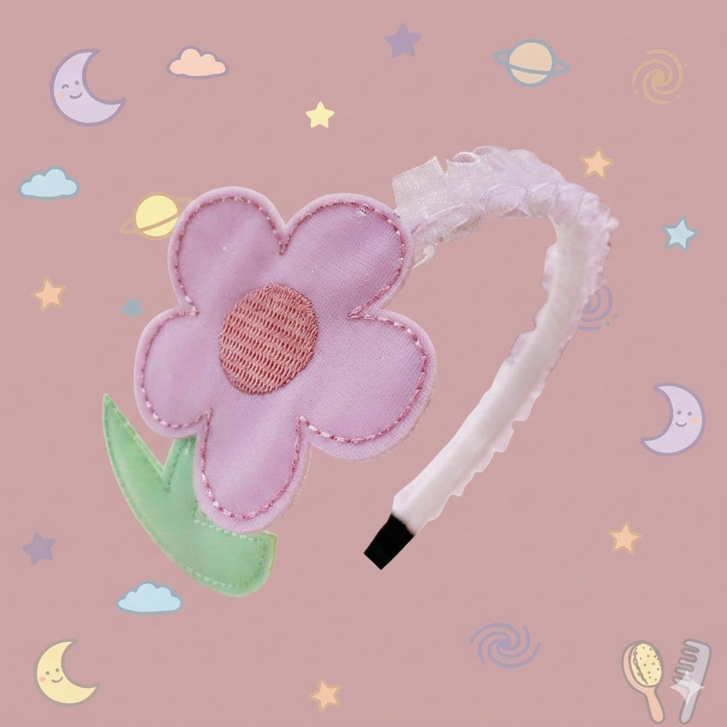 Floral headband with a pink background