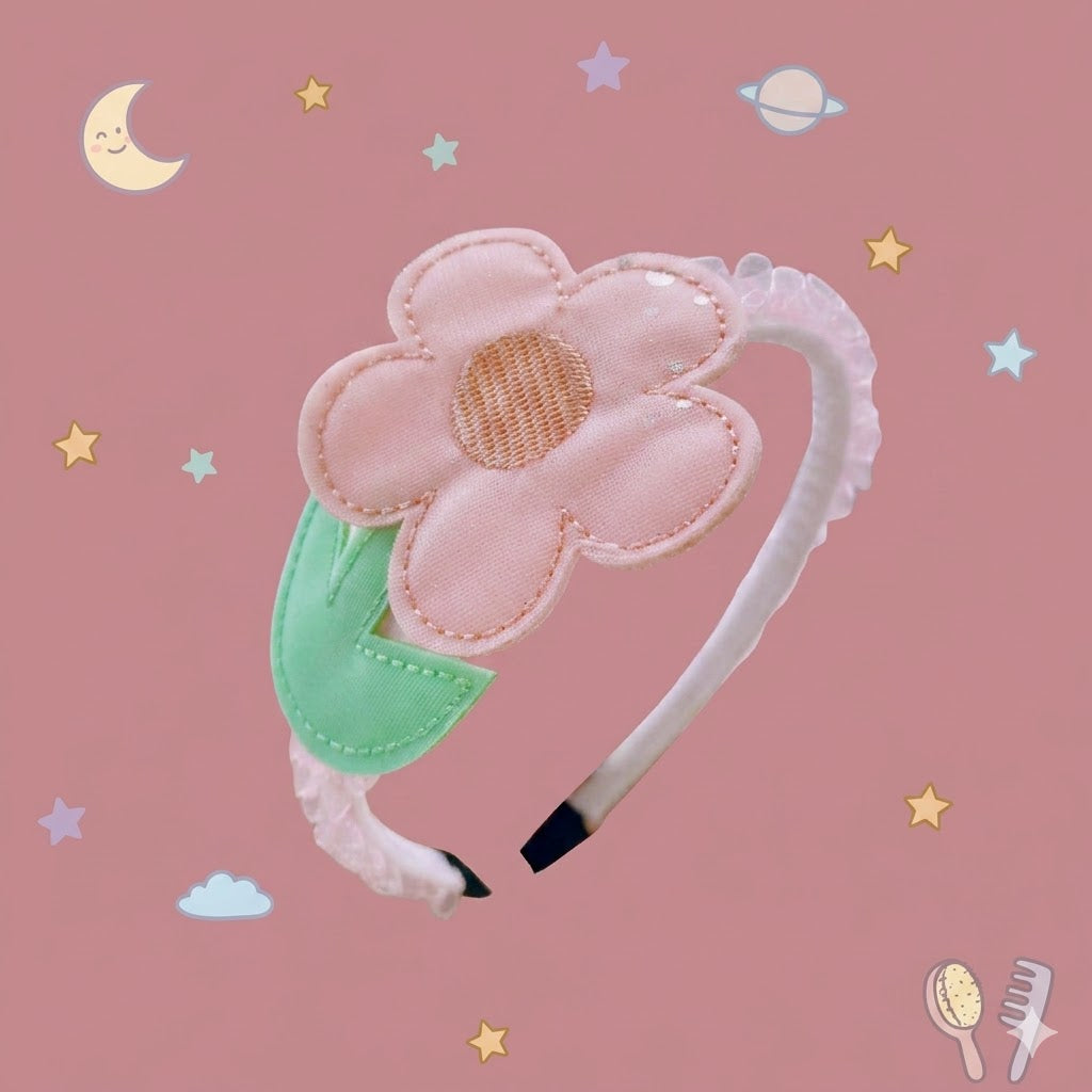Pink flower-shaped hairband 
