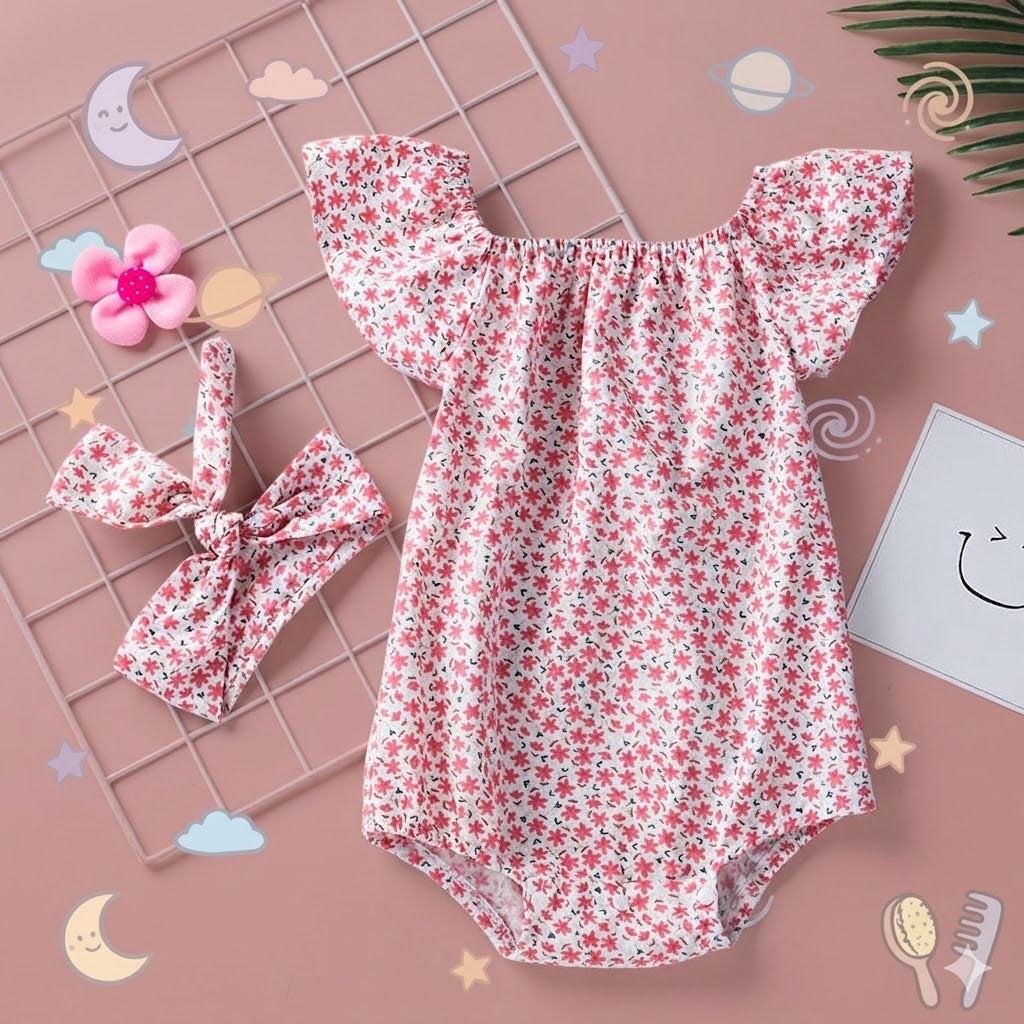 Baby romper and matching headband
