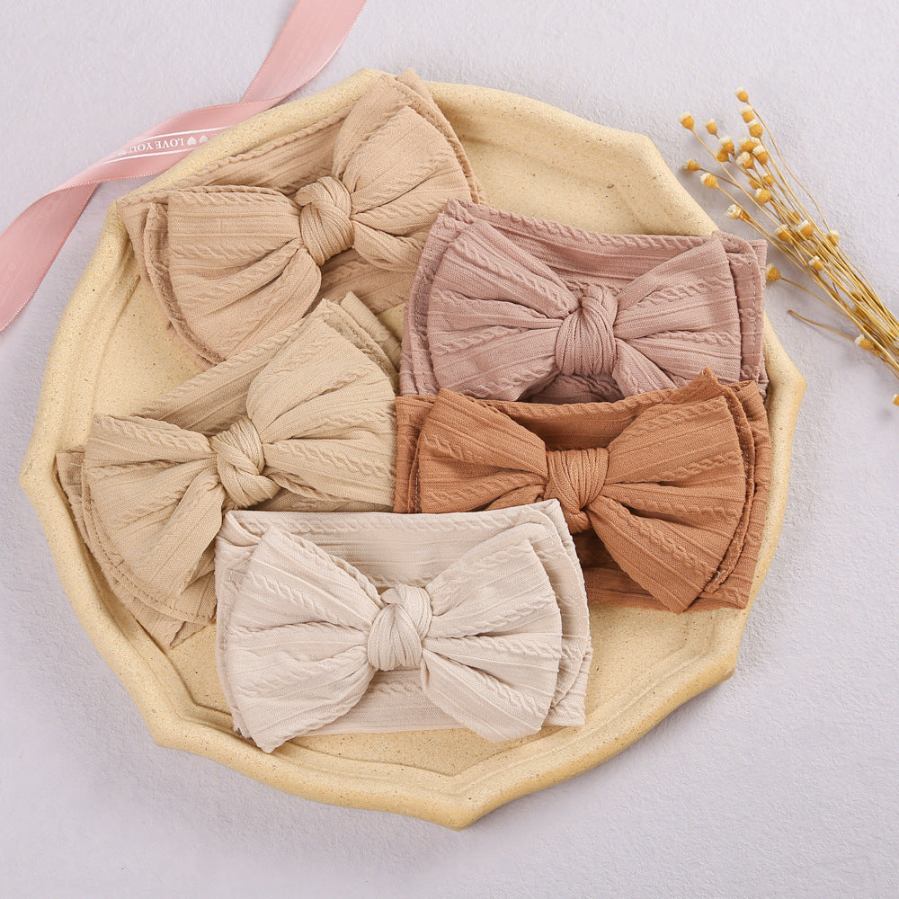Jacquard Hairband Double-layer Bow