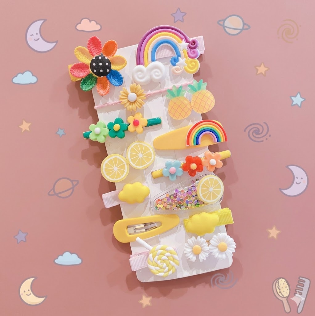 Colourful hair accessories set